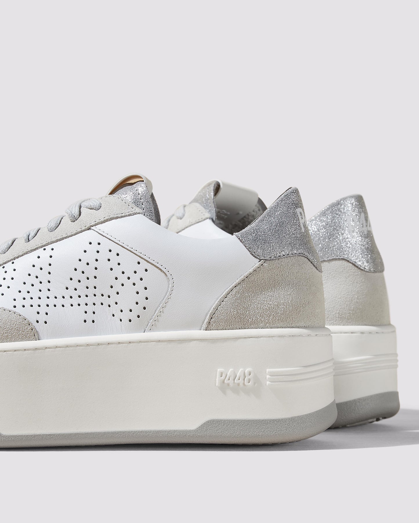 P448 Empire White/Silver Sneaker - Women