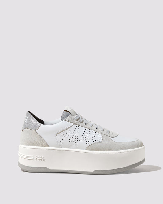 P448 Empire White/Silver Sneaker - Women