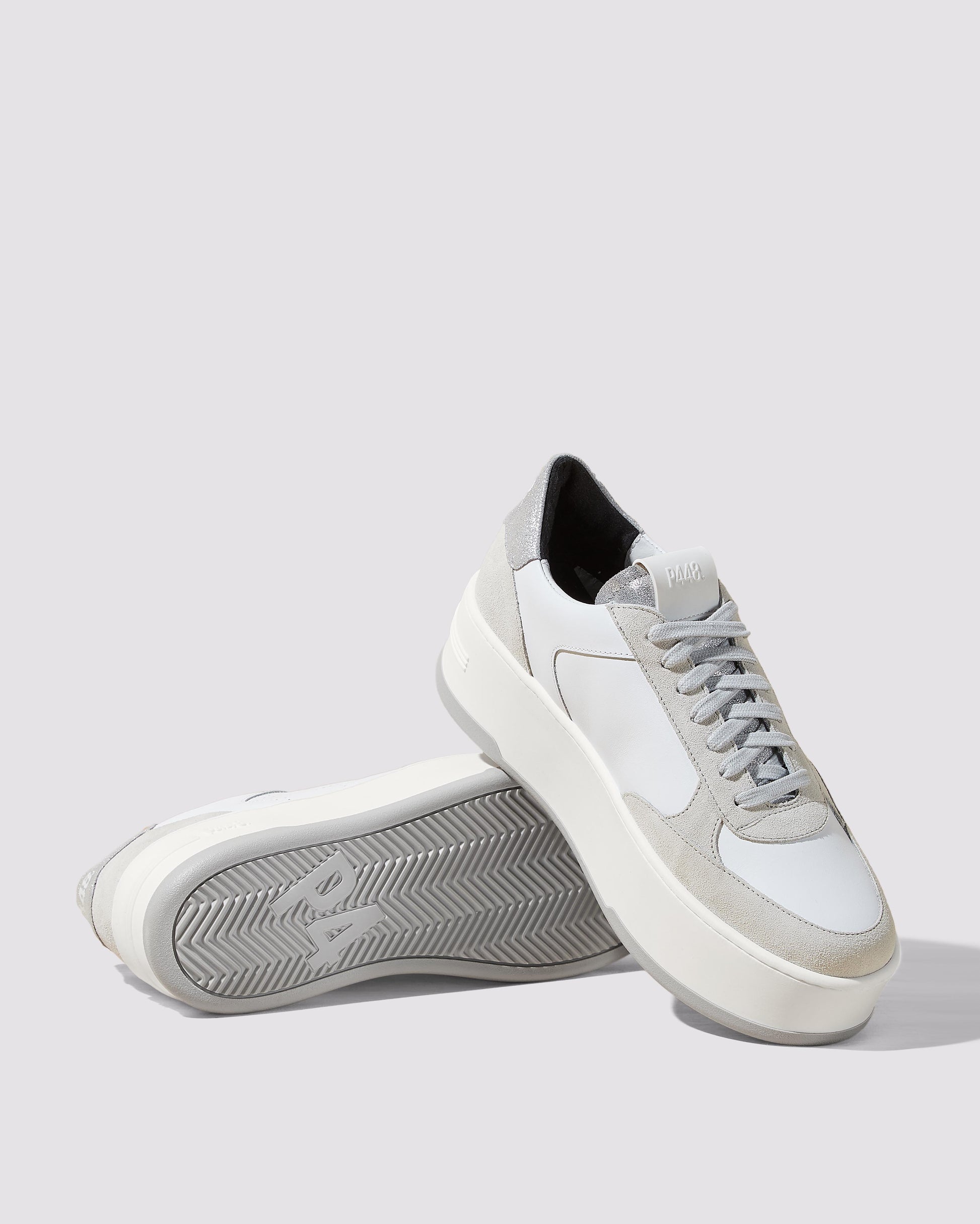 P448 Empire White/Silver Sneaker - Women
