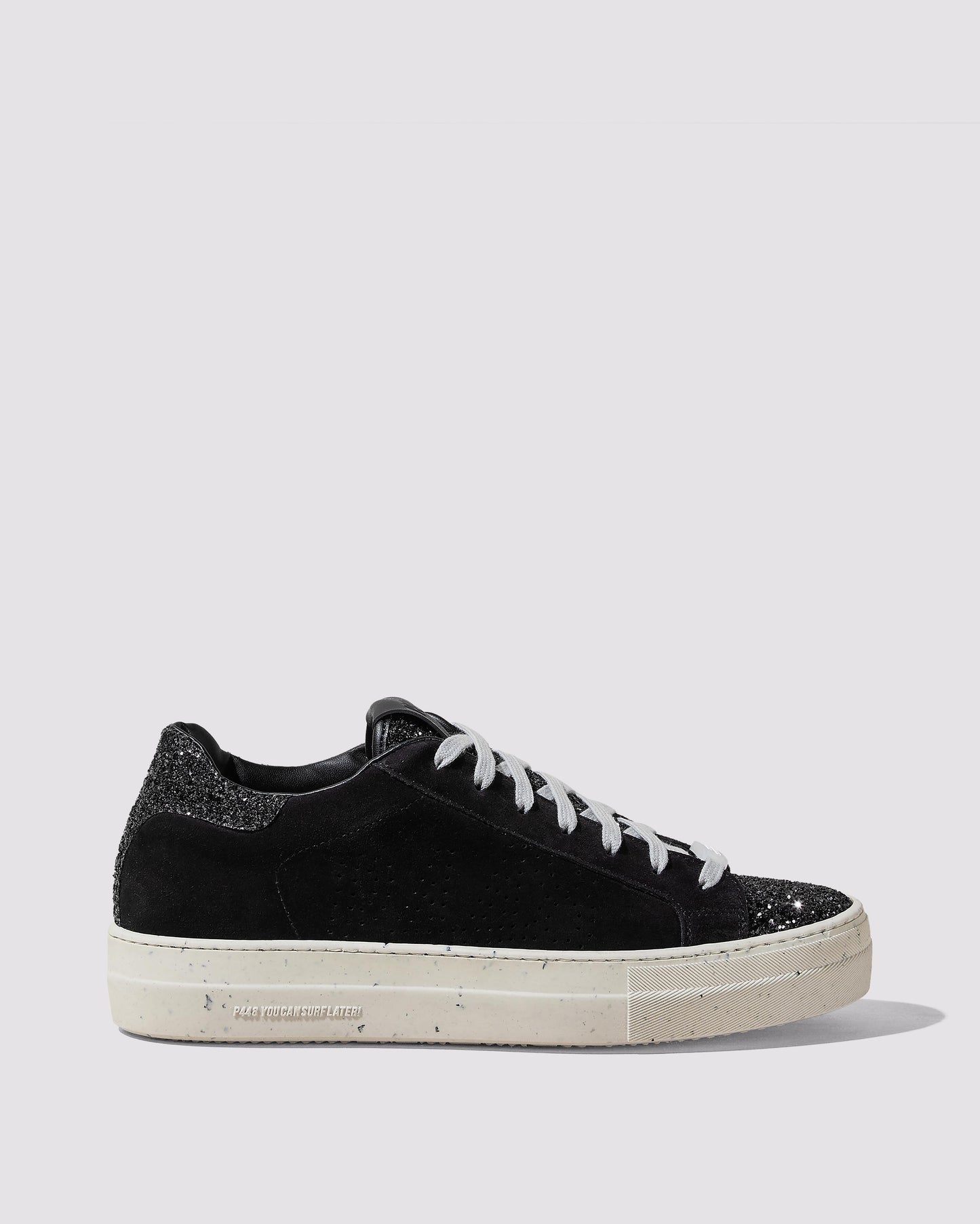 P448 Thea Recycled Black/Gun Sneaker - Women