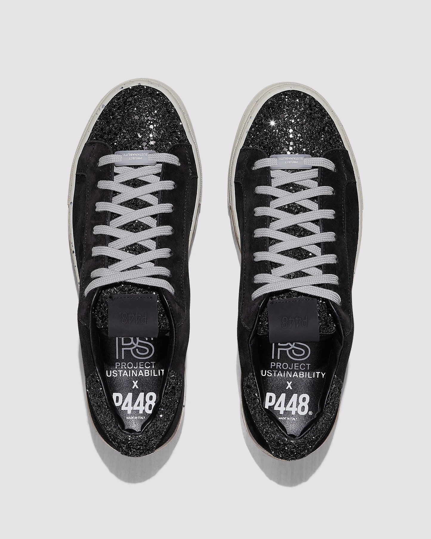 P448 Thea Recycled Black/Gun Sneaker - Women
