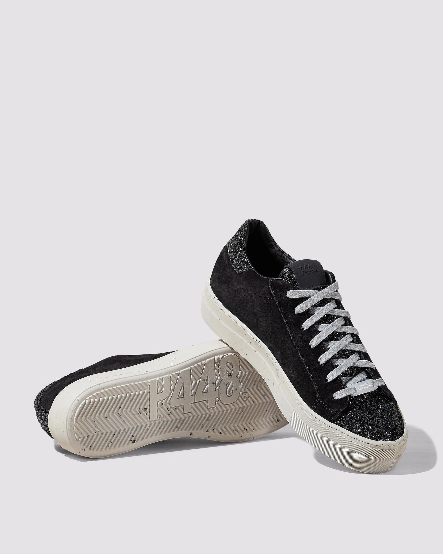 P448 Thea Recycled Black/Gun Sneaker - Women