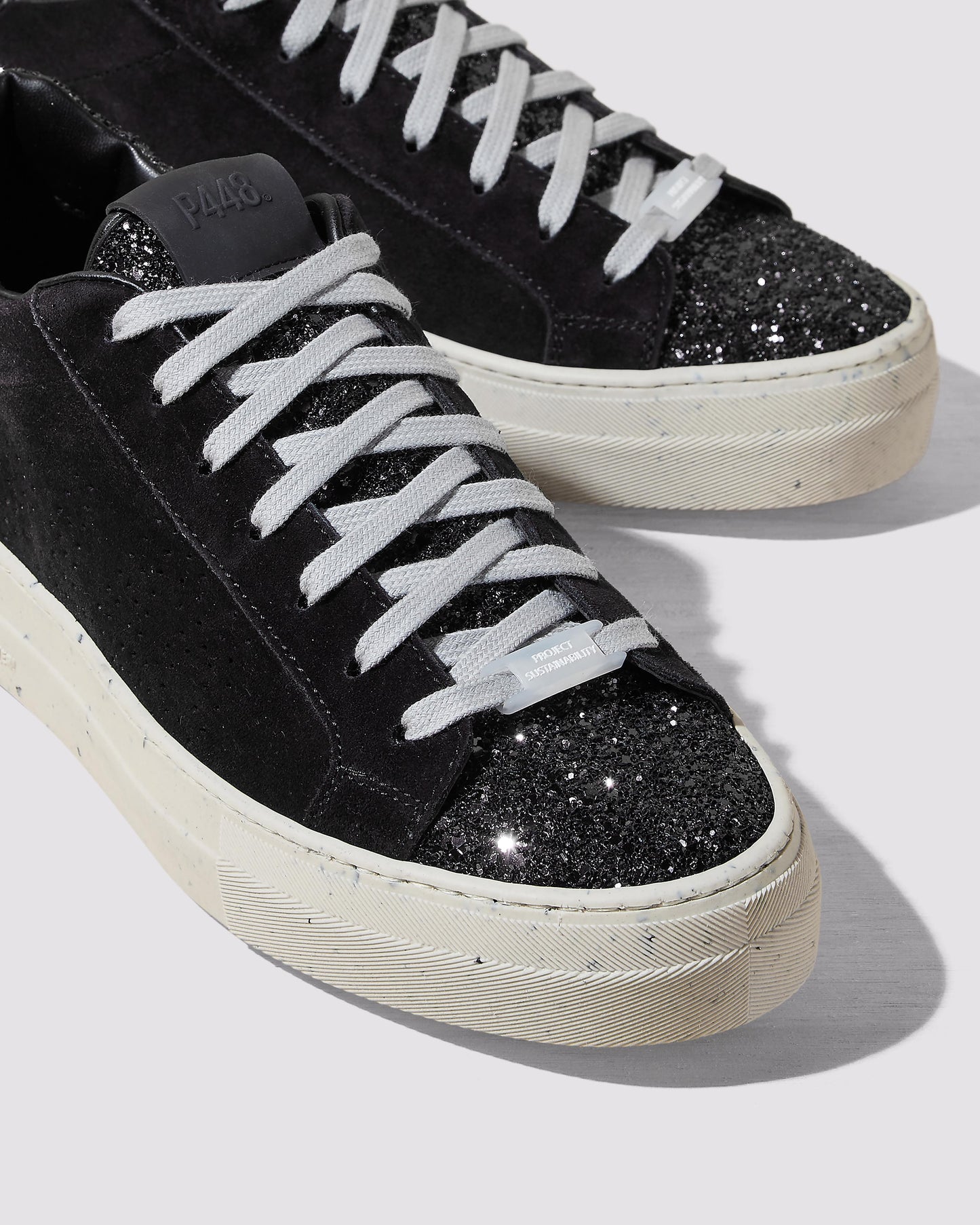 P448 Thea Recycled Black/Gun Sneaker - Women