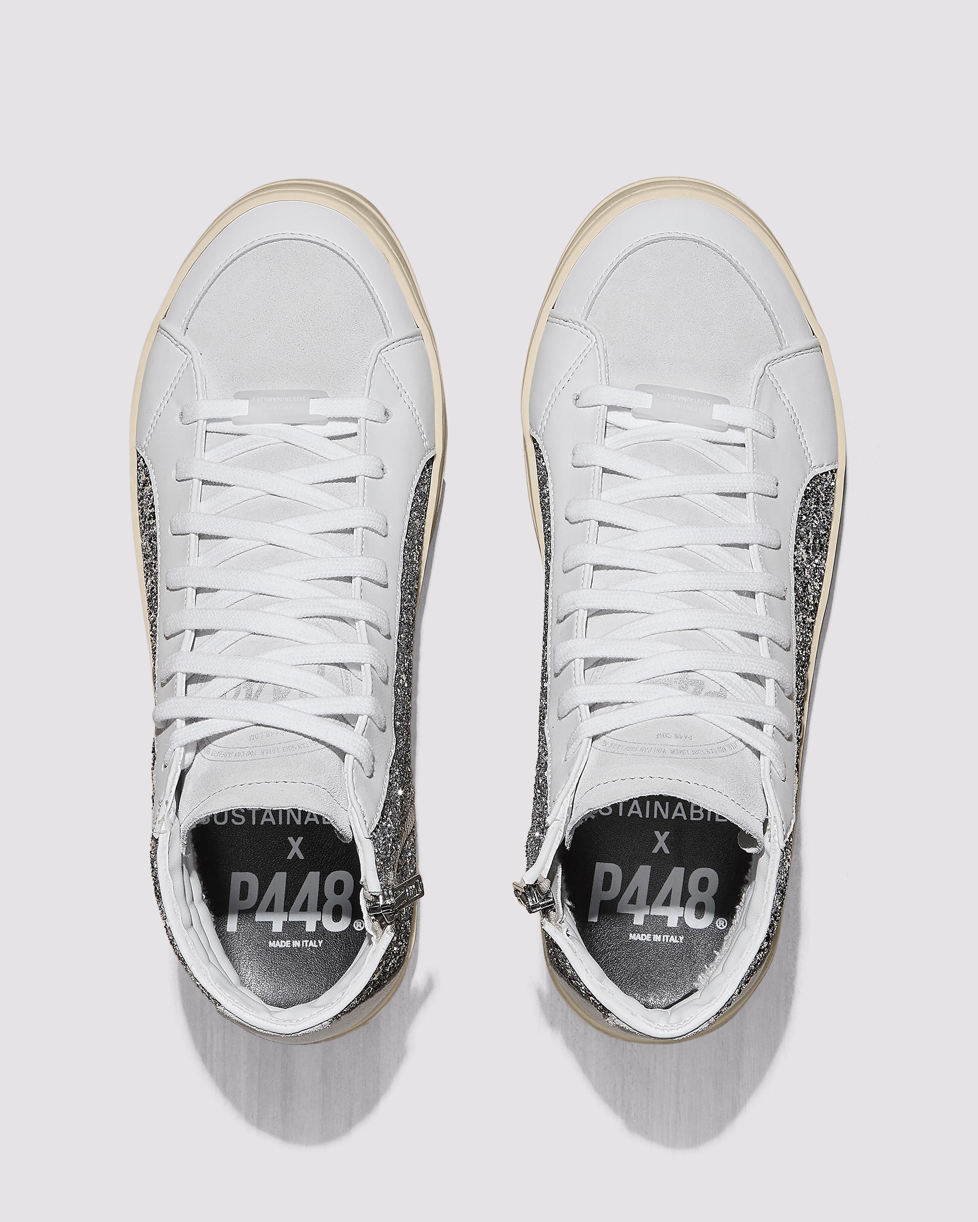 P448 Skate Recycled White/Silver Sneaker - Women