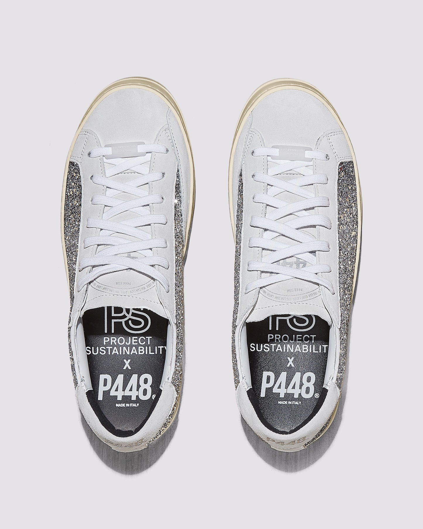 P448 John Recycled White/Silver Sneaker - Women