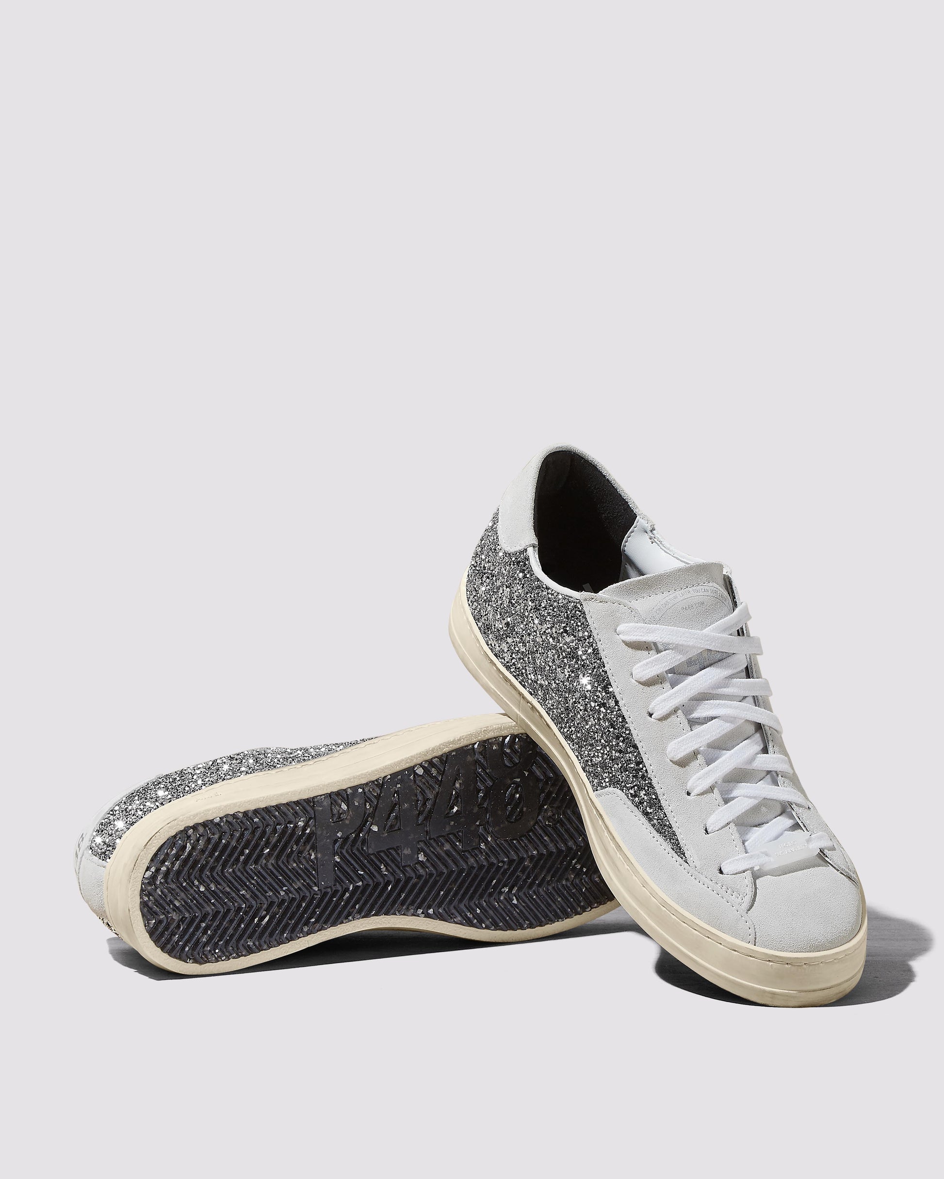 P448 John Recycled White/Silver Sneaker - Women