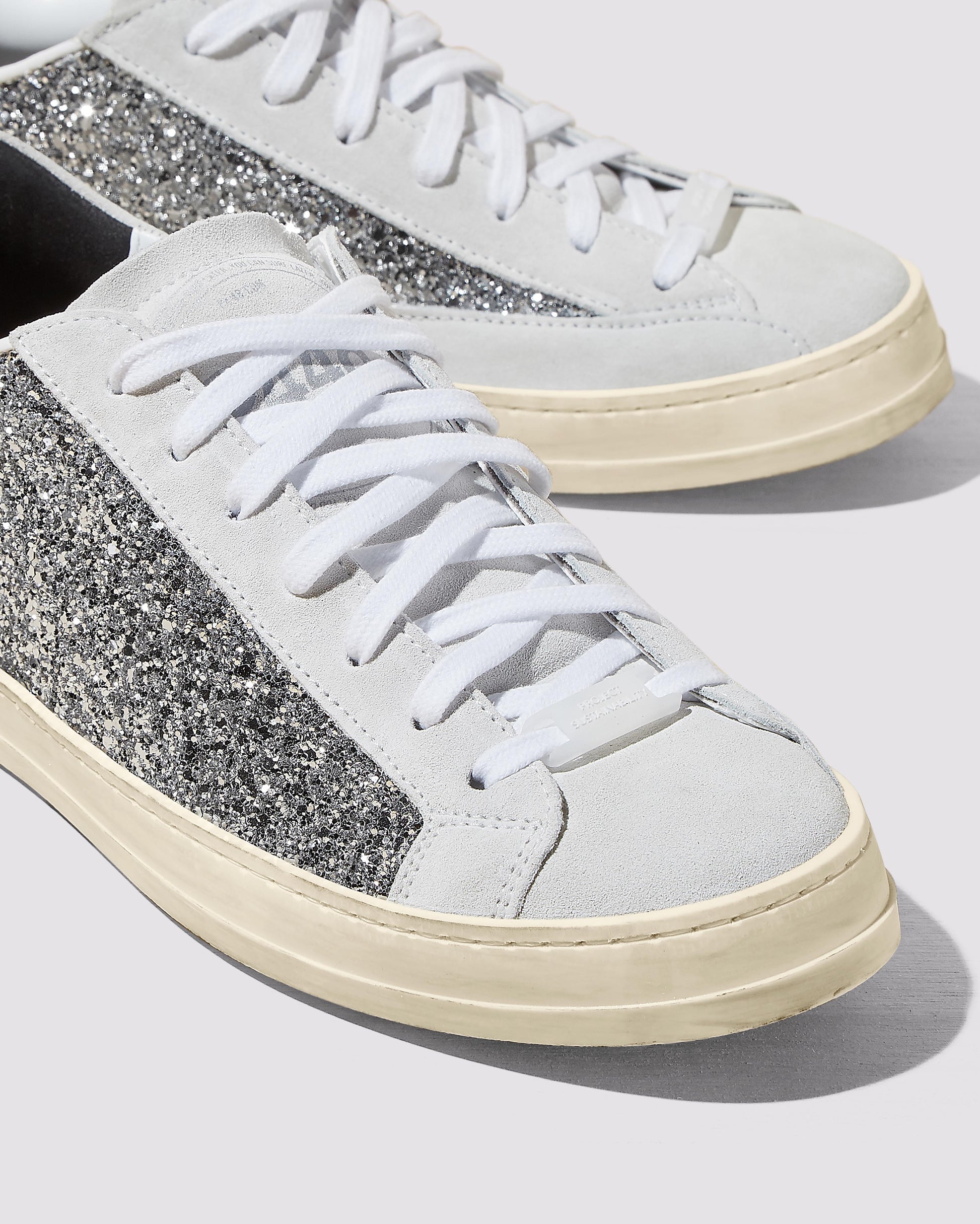 P448 John Recycled White/Silver Sneaker - Women