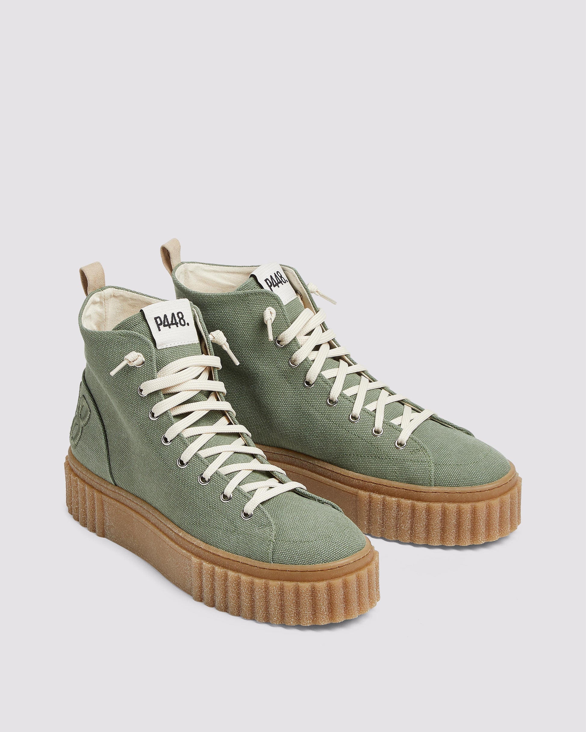 P448 CreeperHi Olive Canvas Sneaker - Women