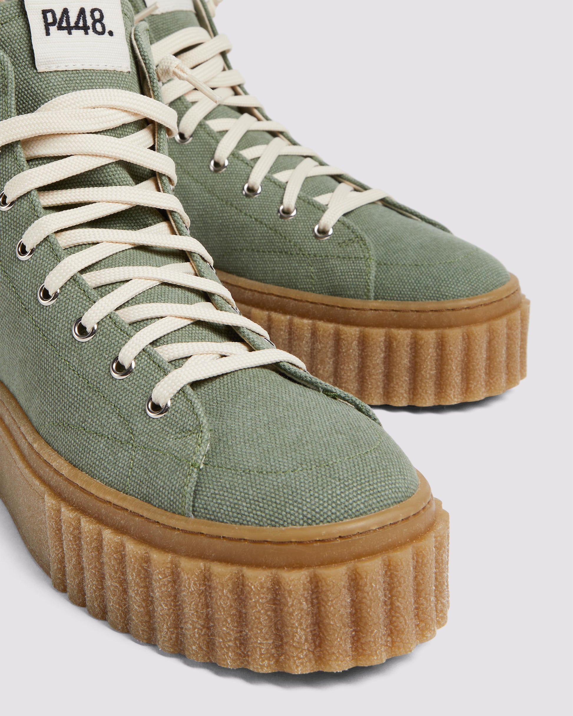 P448 CreeperHi Olive Canvas Sneaker - Women