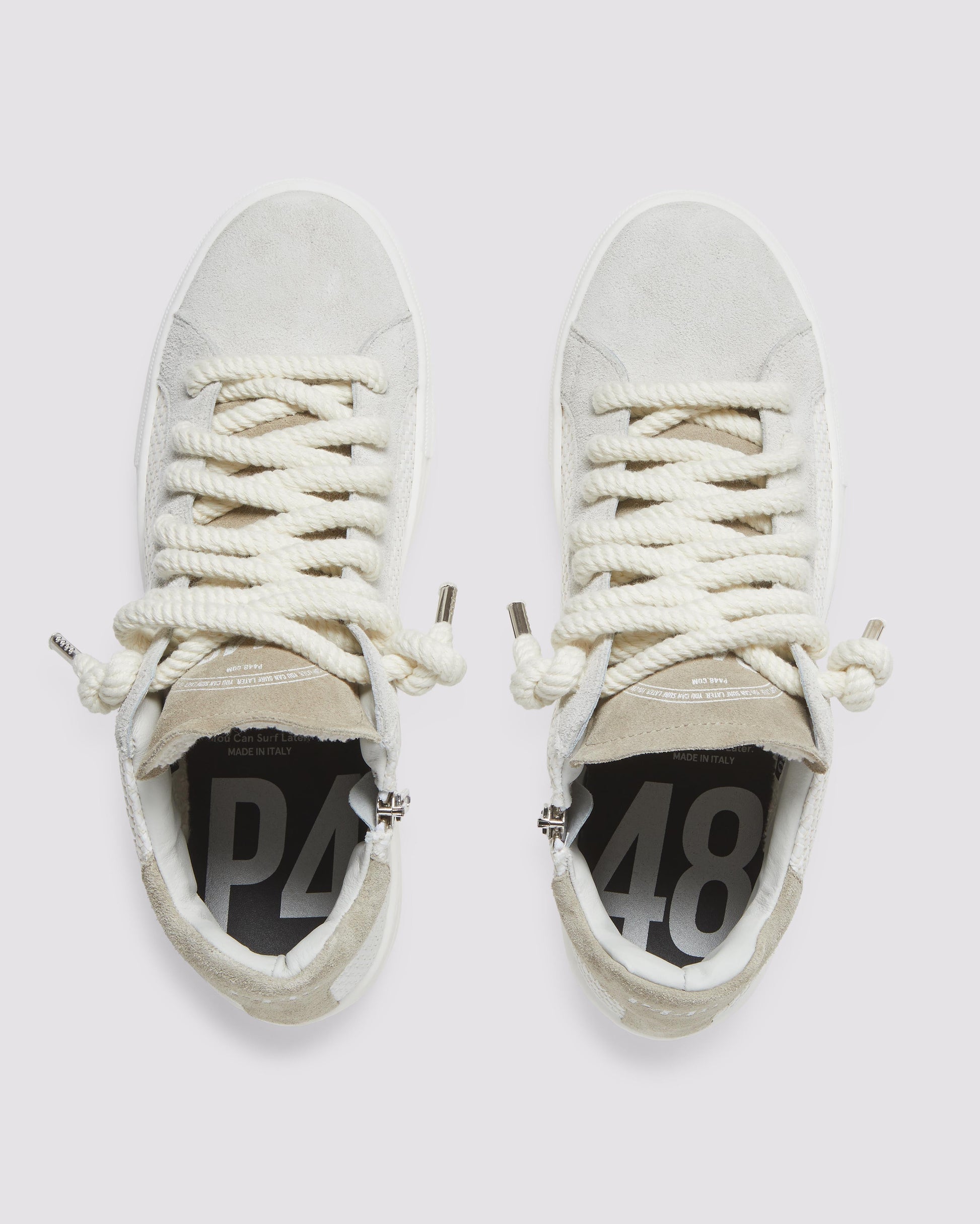 P448 Thea Mid White/Sand Sneaker - Women