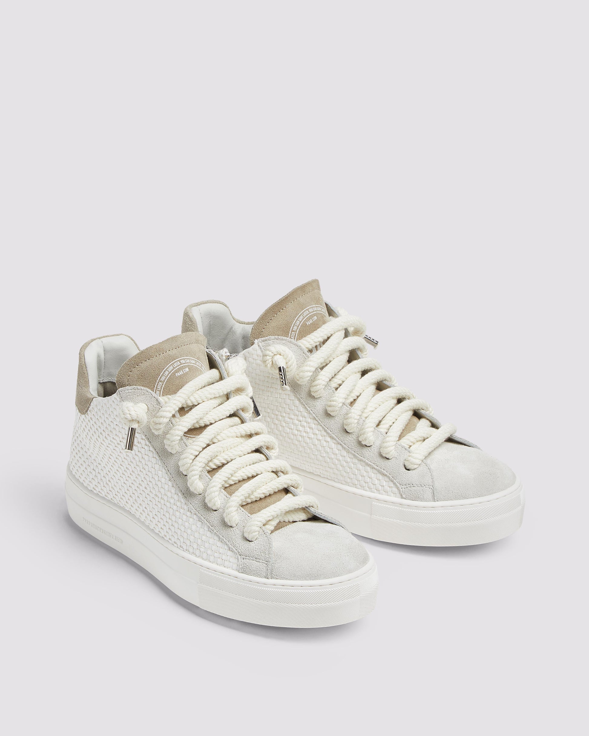 P448 Thea Mid White/Sand Sneaker - Women