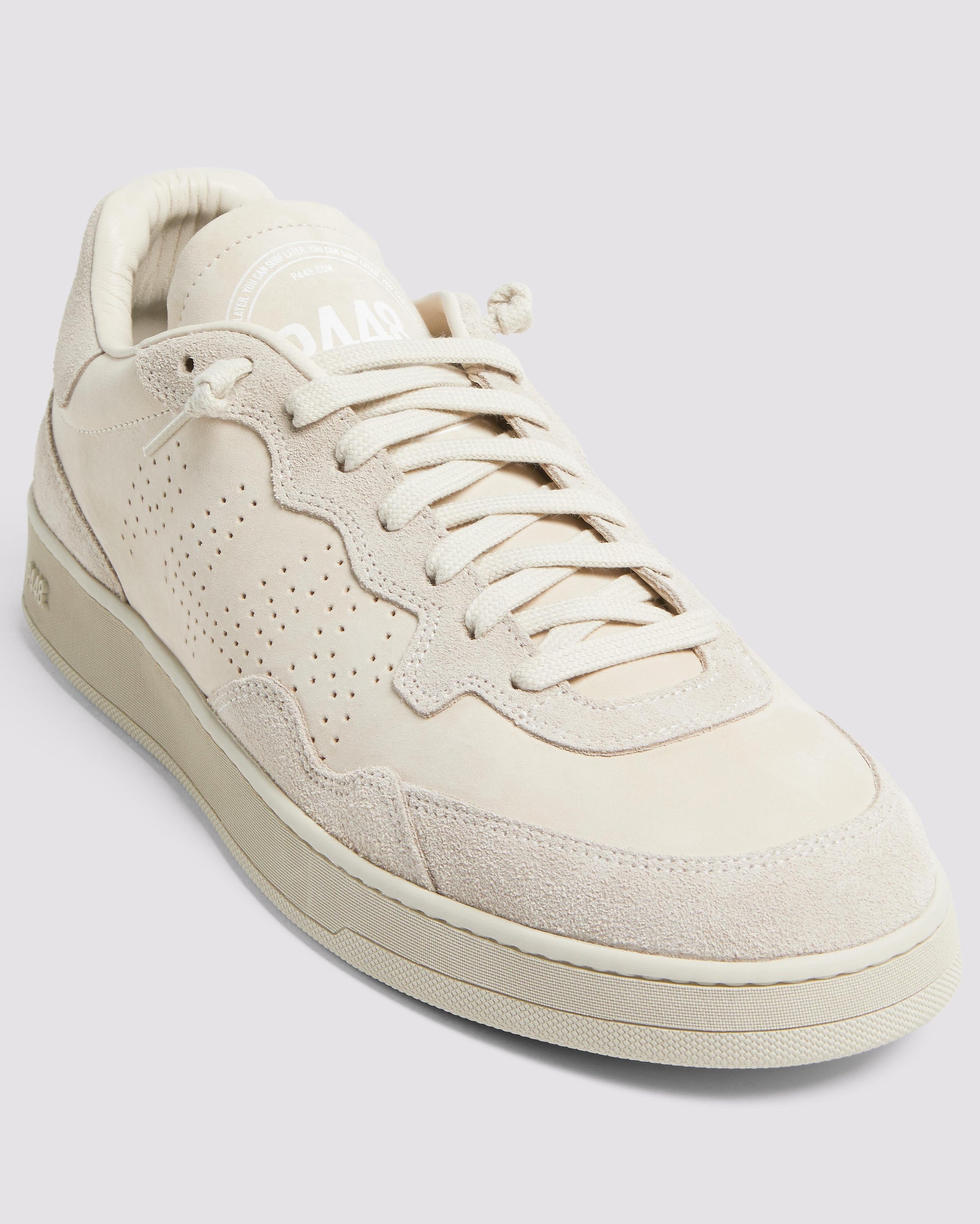 P448 Vert All Cream - Low-Top Cream Nubuck & Suede Sneaker - Women|Men