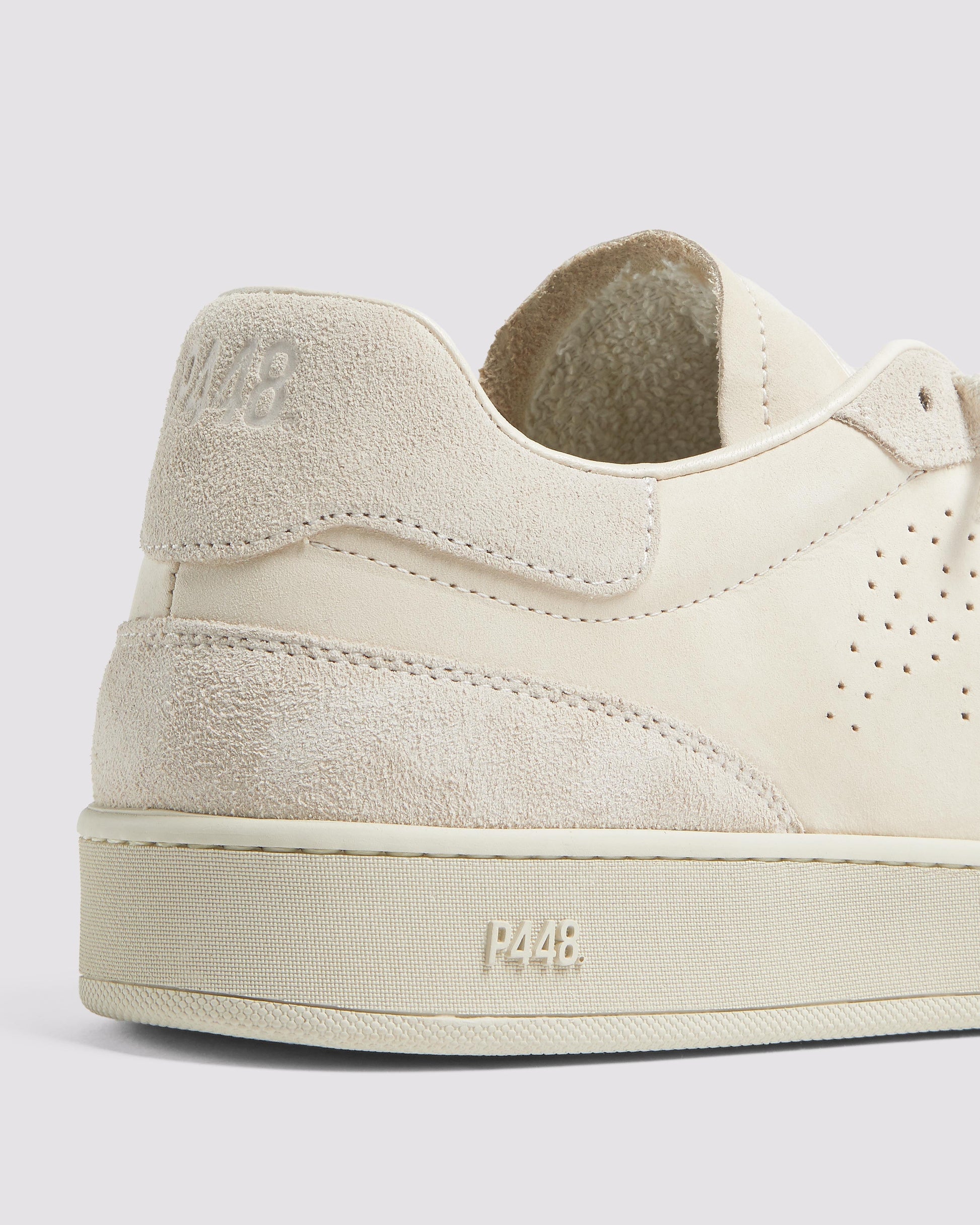 P448 Vert All Cream - Low-Top Cream Nubuck & Suede Sneaker - Women|Men