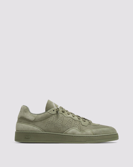 P448 Vert All Green - Low-Top Army Green Nubuck & Suede Sneaker - Women|Men