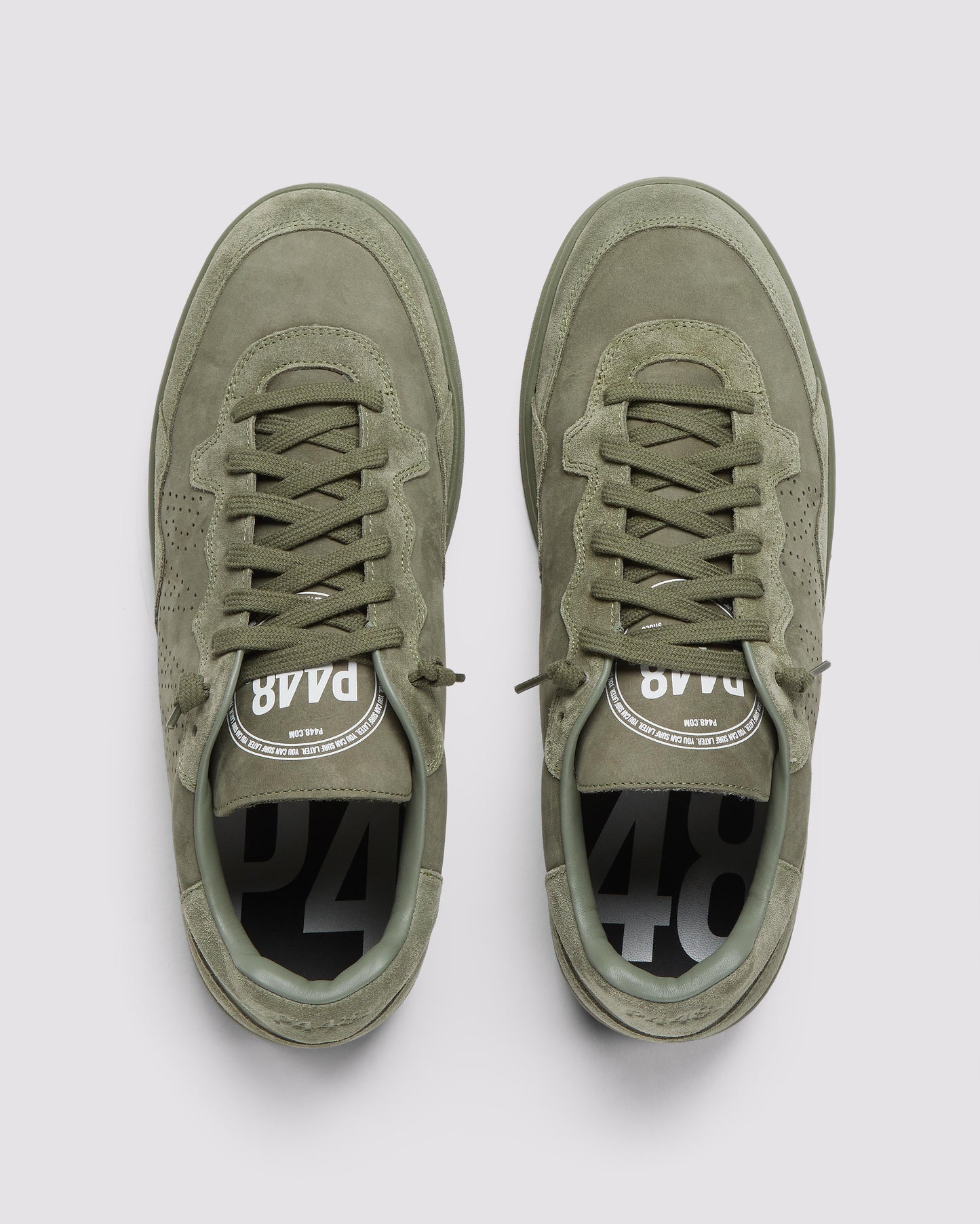 P448 Vert All Green - Low-Top Army Green Nubuck & Suede Sneaker - Women|Men