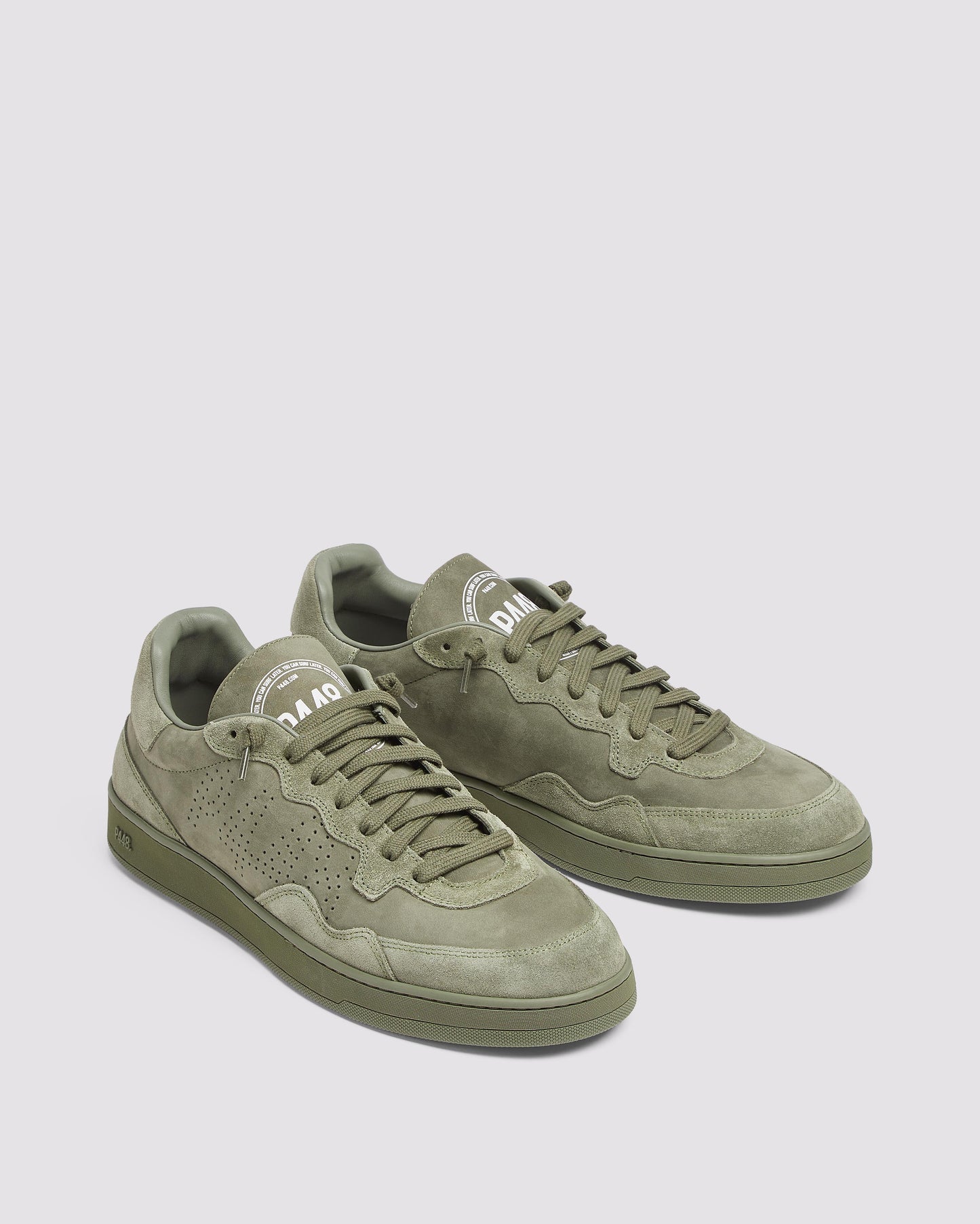 P448 Vert All Green - Low-Top Army Green Nubuck & Suede Sneaker - Women|Men