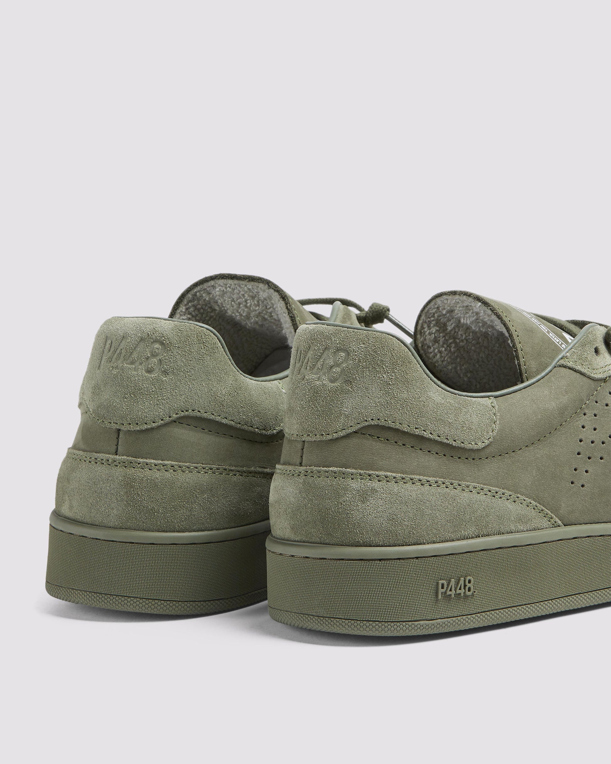 P448 Vert All Green - Low-Top Army Green Nubuck & Suede Sneaker - Women|Men